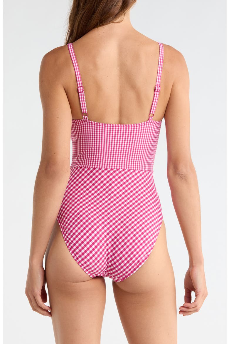 Brigitte Gingham One-Piece Swimsuit, Alternate, color, DRAGON/ FRUIT/ CREAM