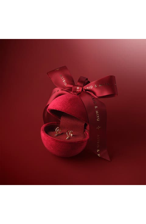 Illusion Ornament Bauble Huggie Hoop Earrings