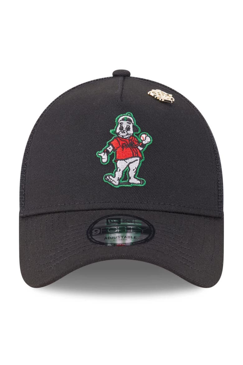 Men's New Era  Black San Francisco Giants 2025 Big League Chew A-Frame 9FORTY Adjustable Trucker Hat, Alternate, color, Black