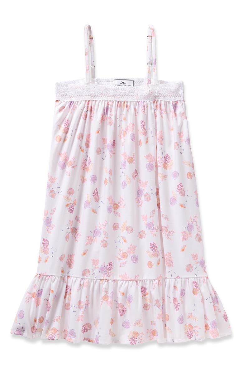 Petite Plume Kids' Lily Seashell Print Nightgown, Alternate, color,