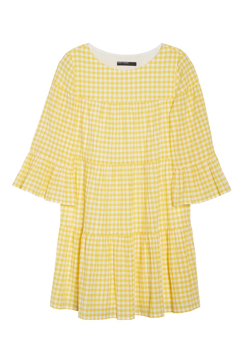 Gingham Swing Dress, Alternate, color, YELLOW/ WHITE