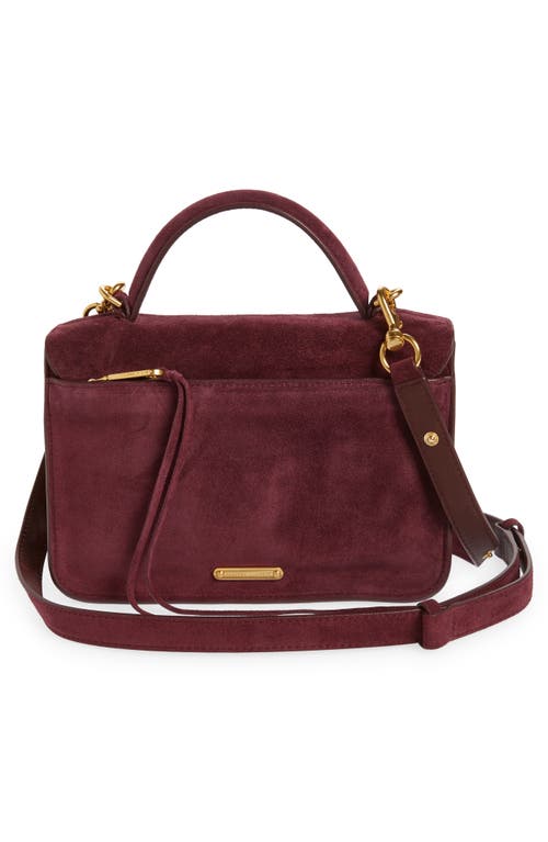 Rebecca Minkoff Darren Small Suede Messenger Bag In Garnet