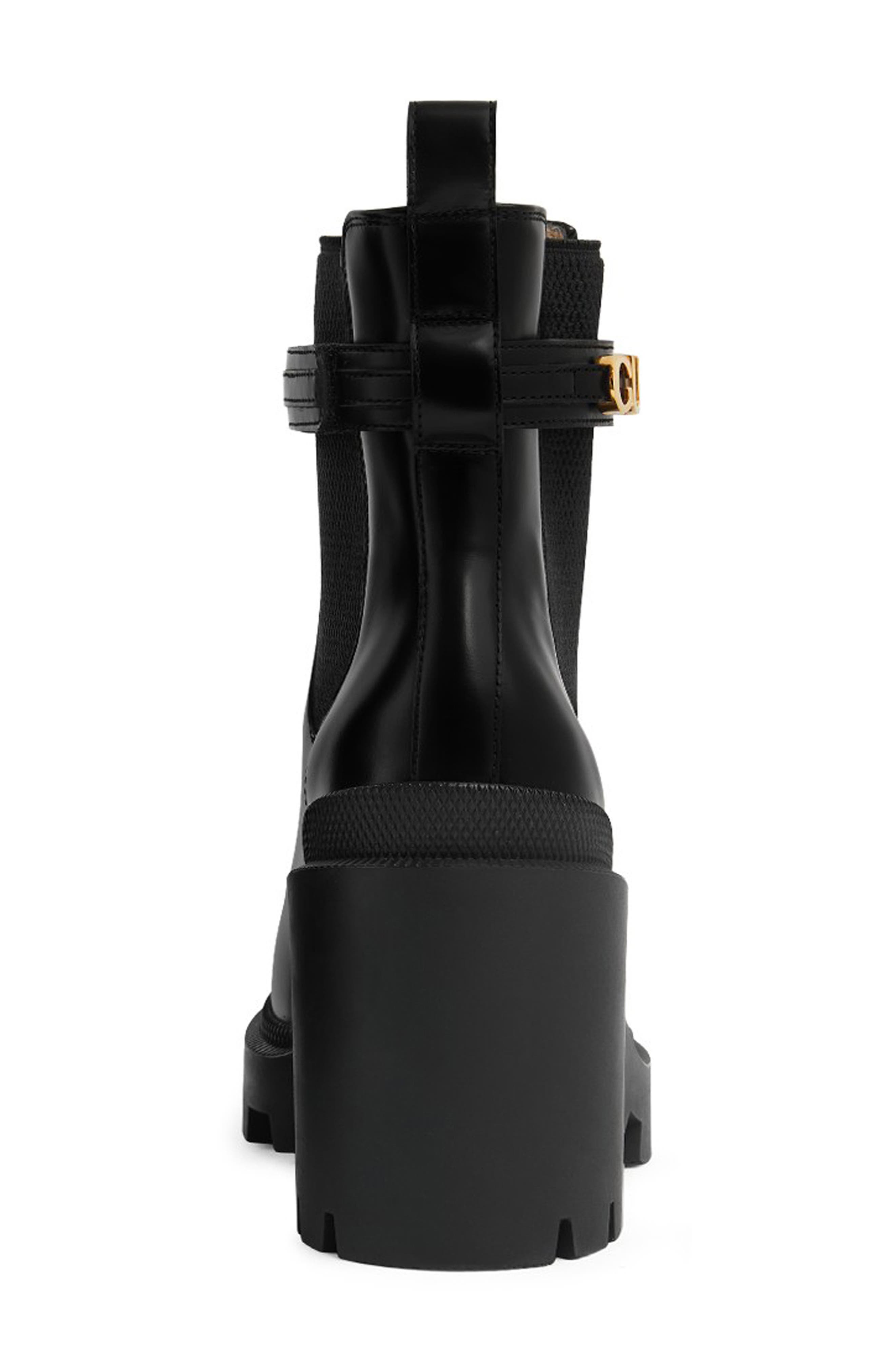 Gucci Trip Logo Strap Chelsea Boot, Alternate, color, 