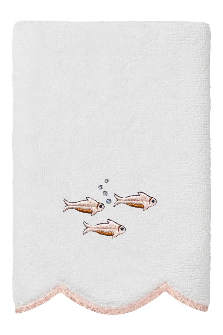 6-Piece Fish School Turkish Cotton Towel Set, Alternate, color, WHITE/ PINK