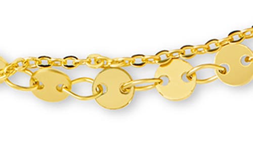 Sterling Forever Eliana Layered Disc Chain Anklet In Gold