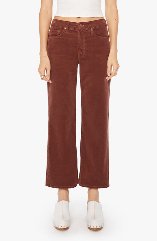 Mother The Maven Mid Rise Ankle Wide Leg Corduroy Pants In Red
