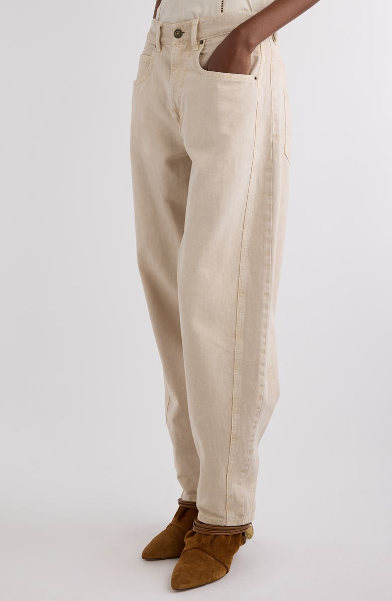 Isabel Marant Oriane Barrel Leg Jeans, Alternate, color, Ecru