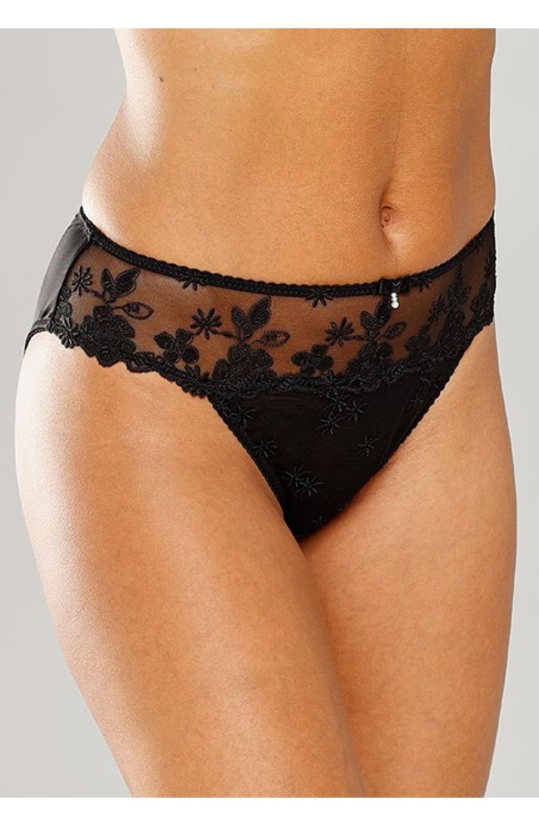 LASCANA Women's Floral Lace Hipster Panty, Alternate, color, Black