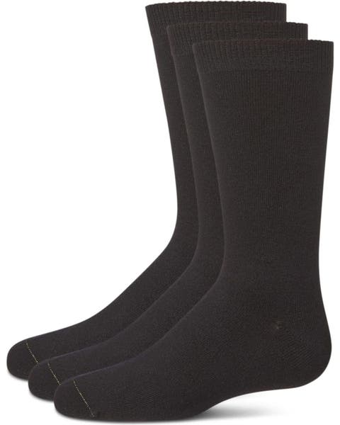 Boys' 3 Pair Pack Flat Cellulose Blend Crew Socks
