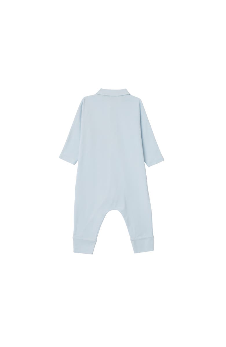 Burberry Stretch Cotton Three-piece Baby Gift Set, Alternate, color, Bright Sky Blue