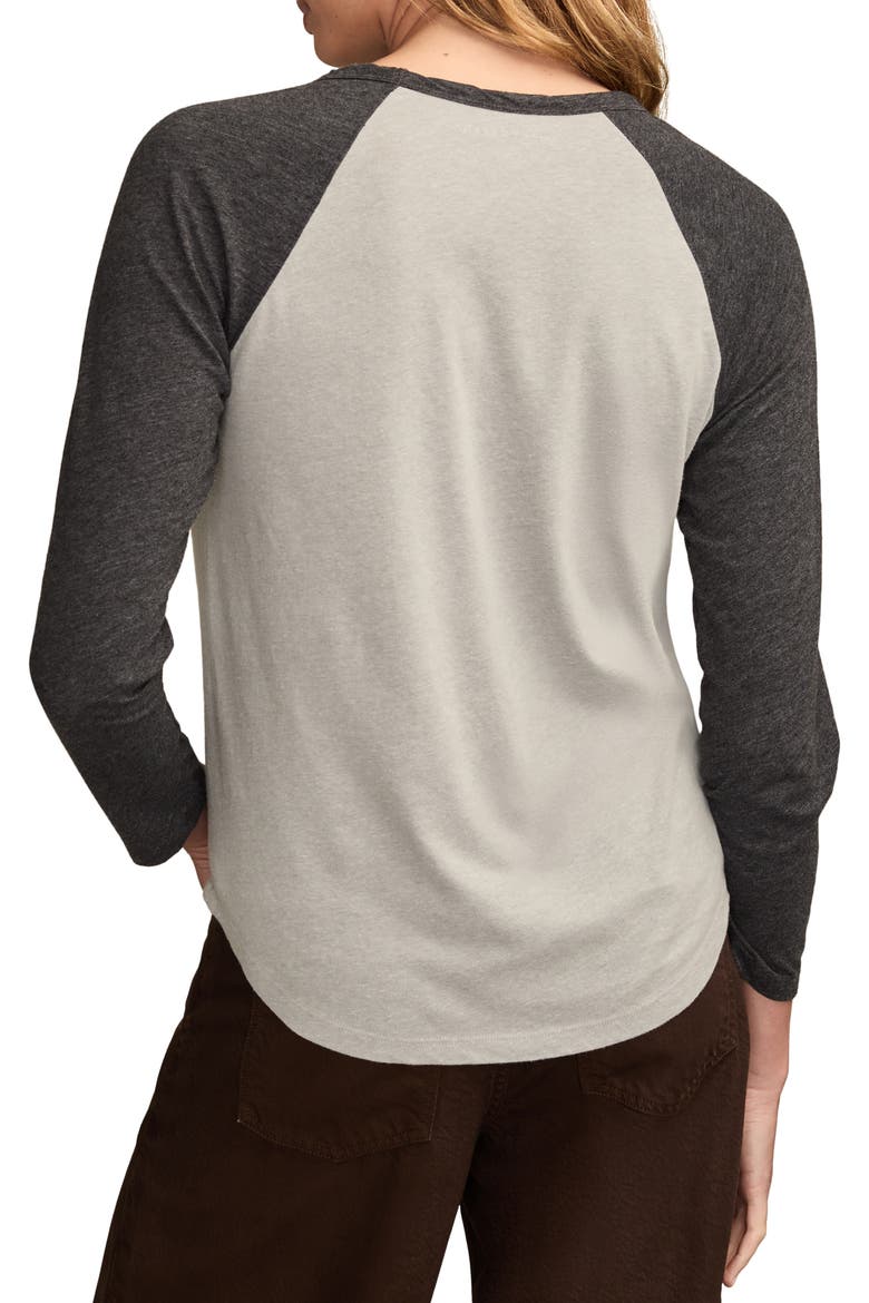 Good Fortune Sun Poster Raglan Top, Alternate, color, GREY/ JET BLACK