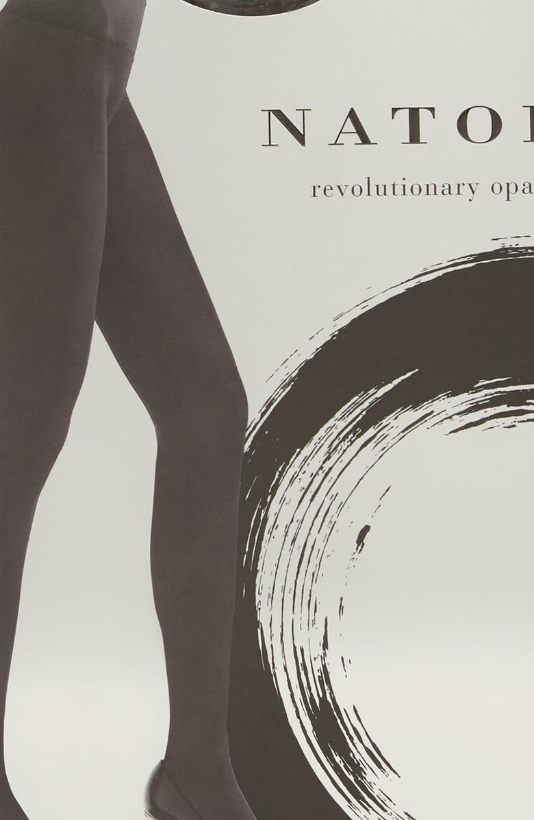 Natori Revolutionary Seamless Opaque Tights, Alternate, color, Black