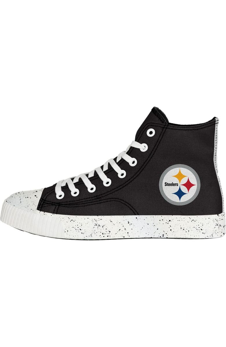 FOCO Men's FOCO Pittsburgh Steelers Paint Splatter High Top Sneakers, Alternate, color,
