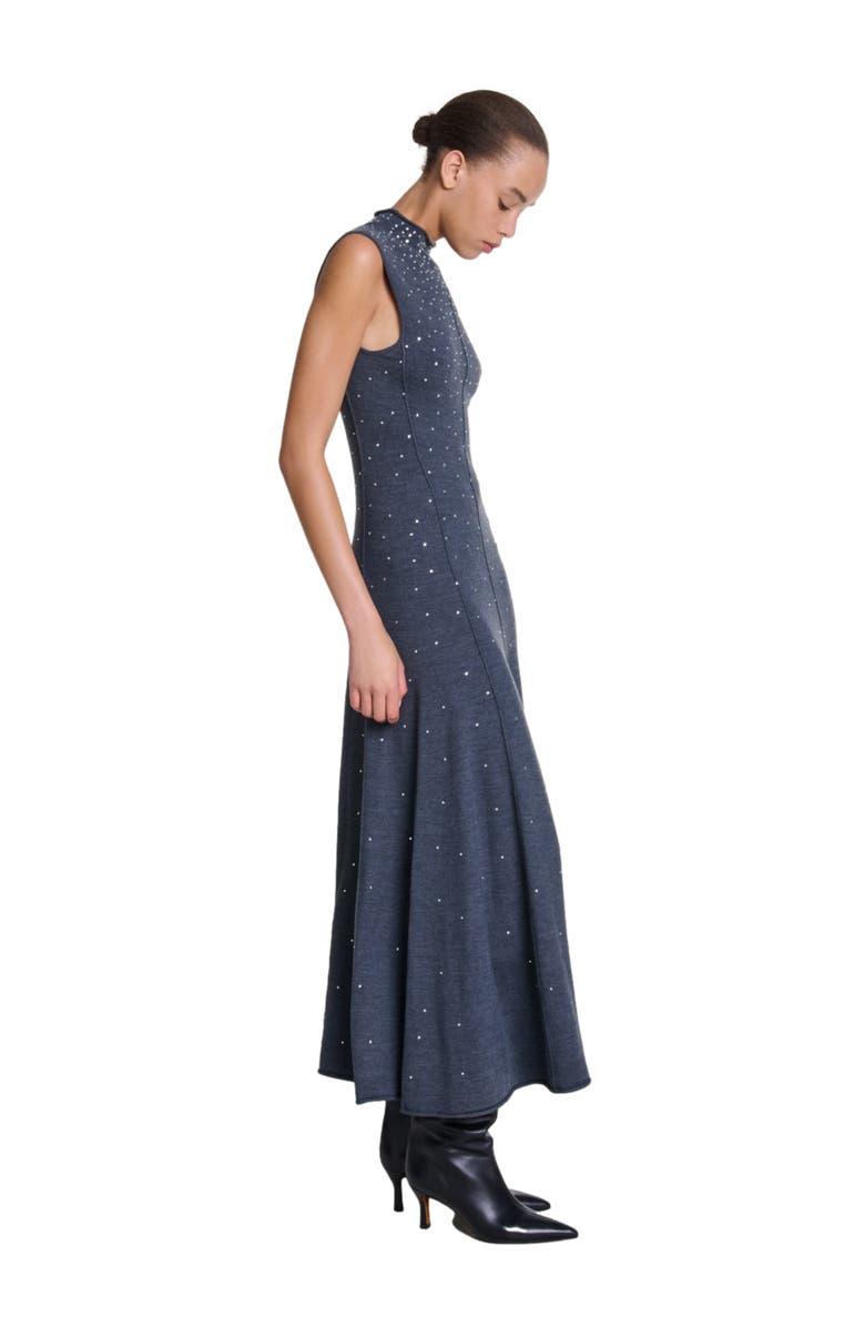 maje Knit maxi dress with rhinestones, Alternate, color, 