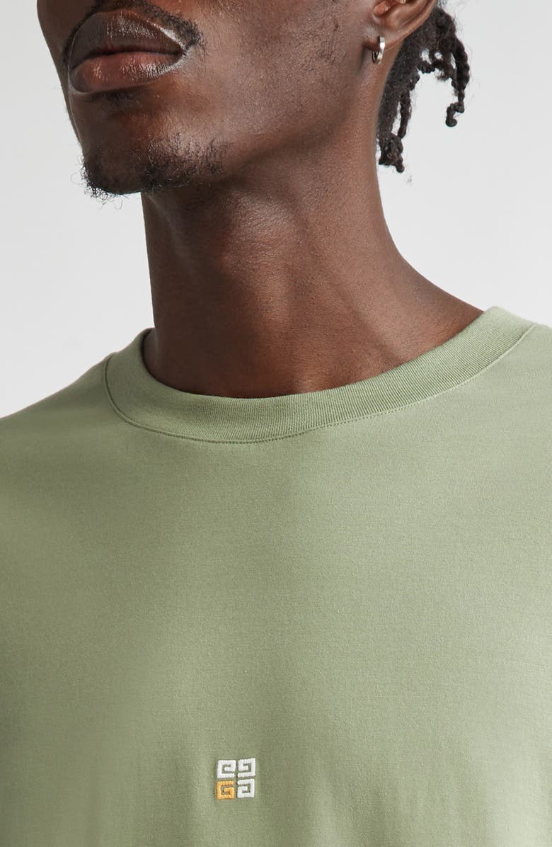 Givenchy 4G Embroidered Cotton Crewneck T-Shirt, Alternate, color,