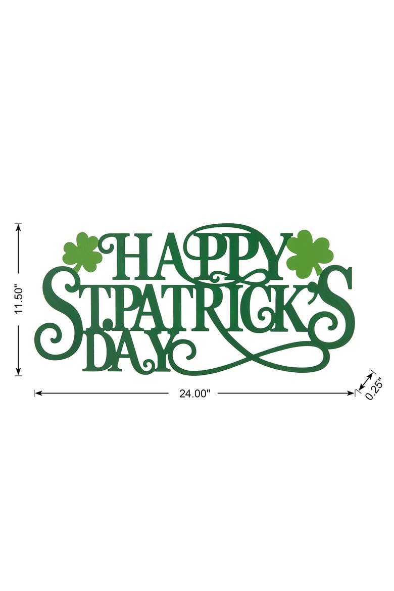 Metal HAPPY St. Patrick's Day Wall Decor, Alternate, color, Green