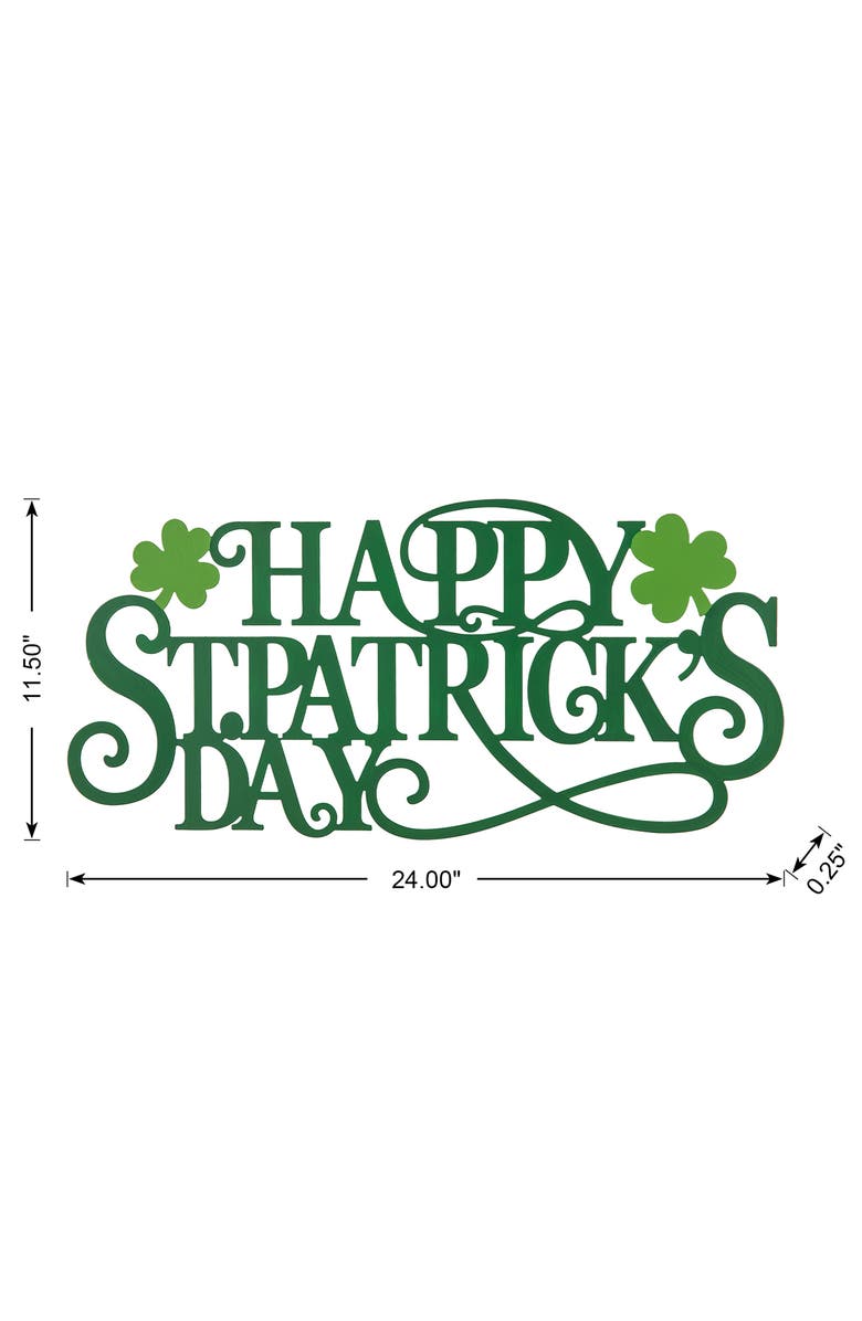 Glitzhome Metal HAPPY St. Patrick's Day Wall Decor, Alternate, color, Green
