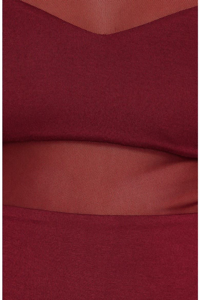 Kingsley Long Sleeve Mesh Bodysuit, Alternate, color, MERLOT