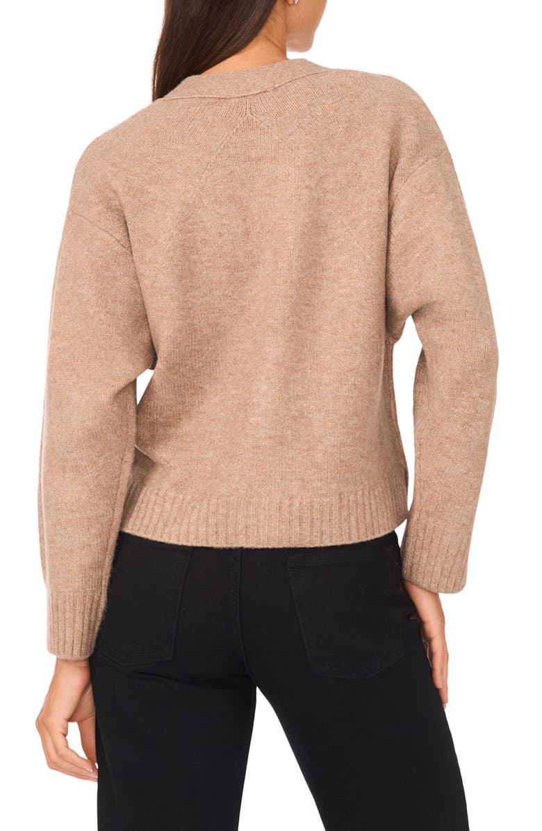 Parker V-Neck Crop Cardigan, Alternate, color, Taupe