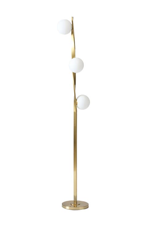 Nola 60" Dimmable LED Twisted Modern Floor Lamp with Glazed Glass Globes