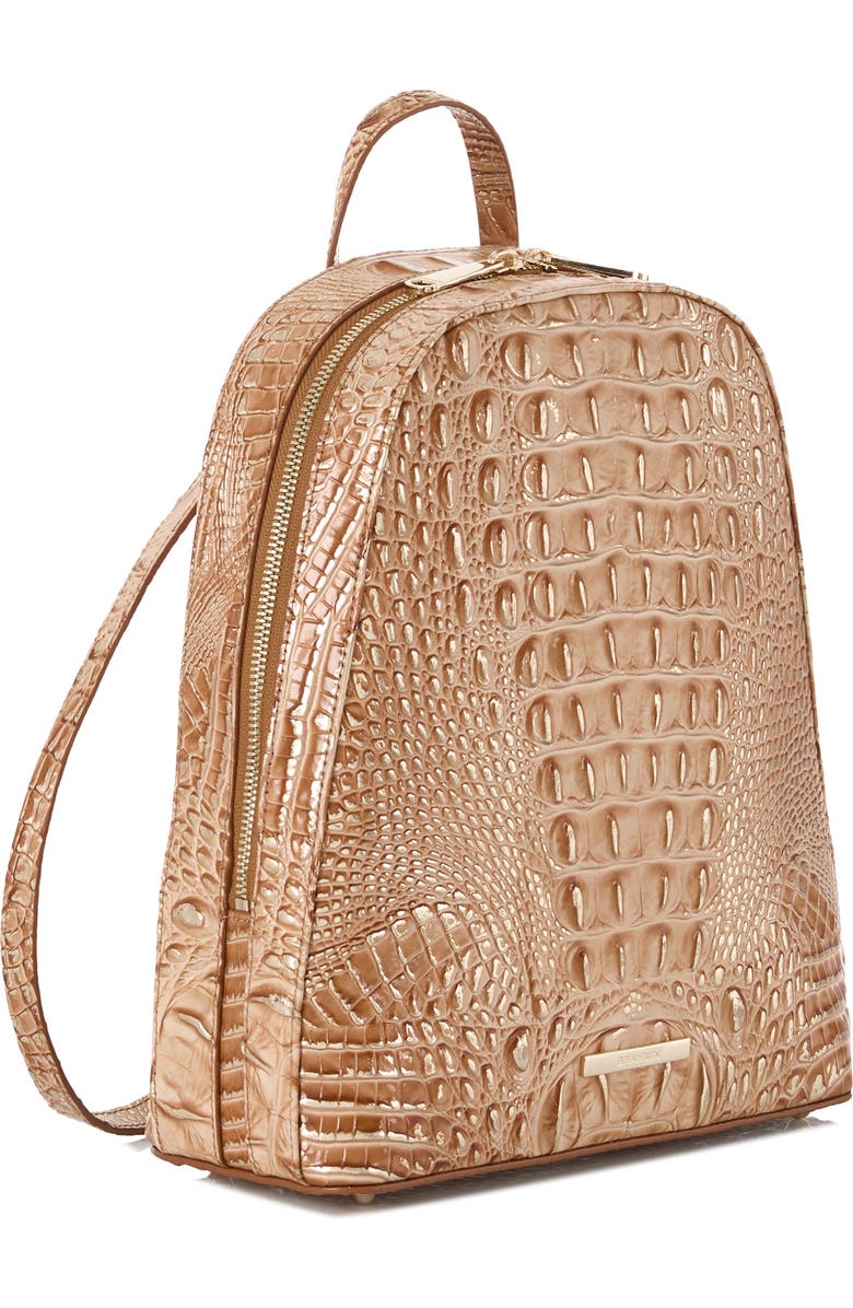 Brahmin Nola Croc Embossed Leather Backpack, Alternate, color,