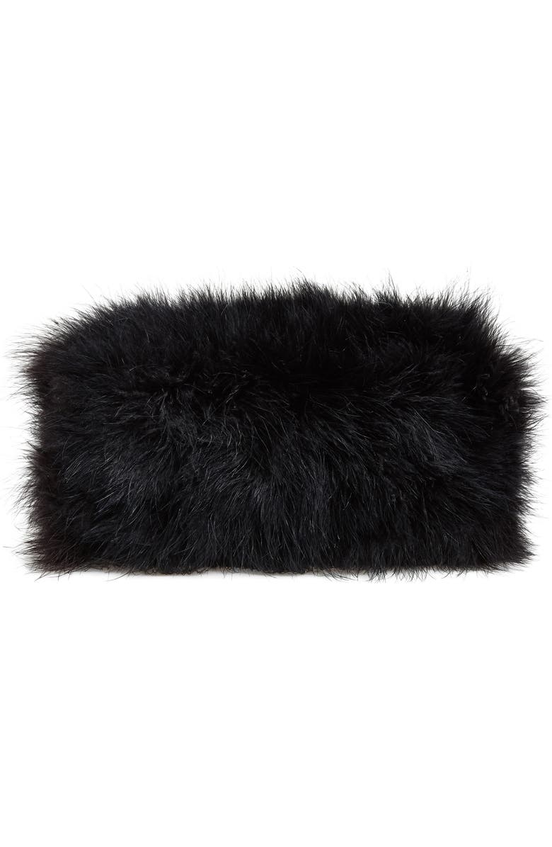 Moschino Tie Me Feather Handbag, Alternate, color, One Color 00A Oa4