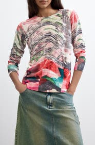 Desigual Print Long Sleeve Sweater