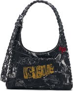 Desigual Embroidered Denim Shoulder Bag