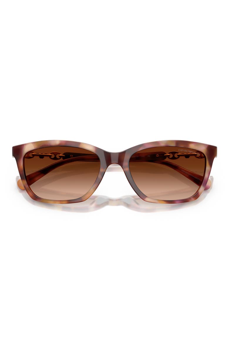 56mm Gradient Cat Eye Sunglasses, Alternate, color, HAVANA RED / GRADIENT BROWN