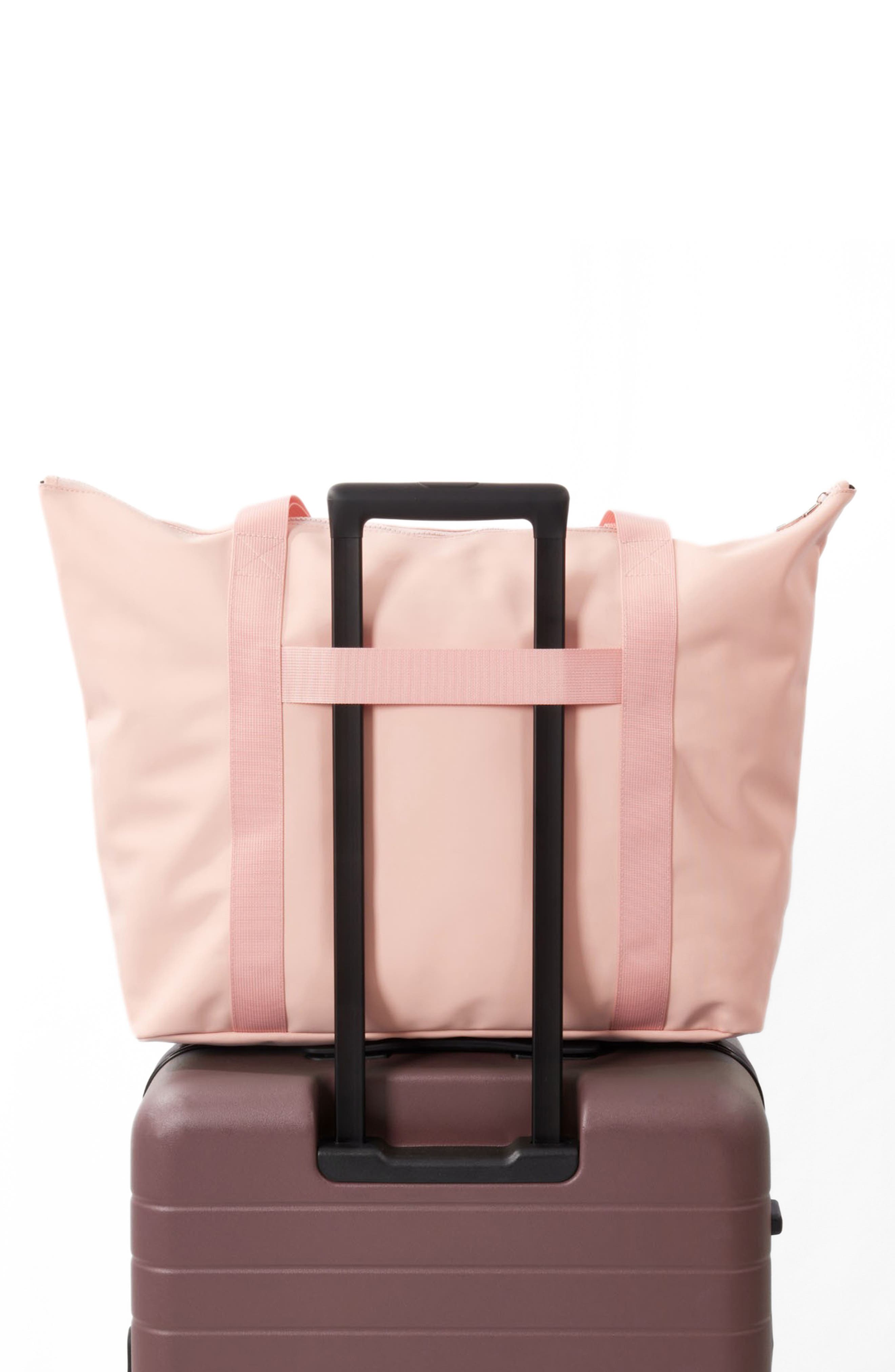 Vinyl Coated Nylon Tote, Alternate, color, PINK