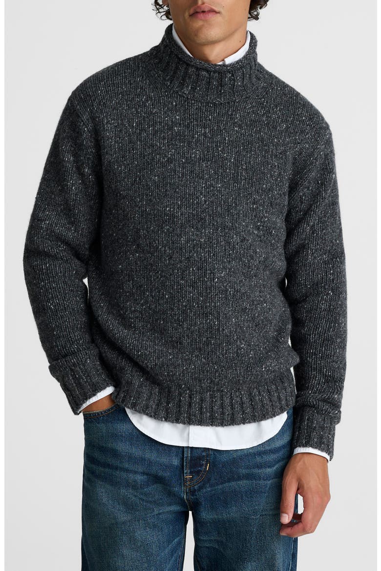 Roll Neck Donegal Wool Blend Sweater, Main, color, ASH
