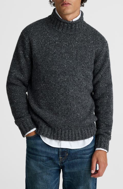 Roll Neck Donegal Wool Blend Sweater
