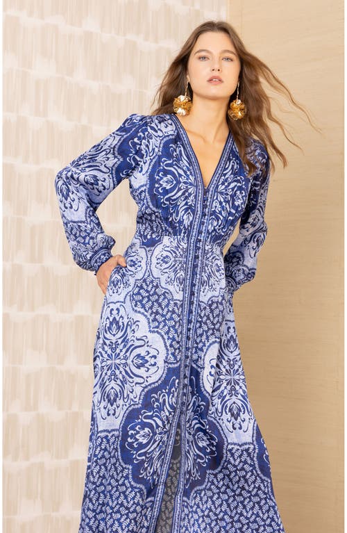Hale Bob Noor Charmeuse Dress In Blue