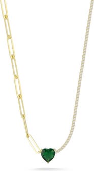 SPHERA MILANO Gold Vermeil Mixed Chain Heart Necklace