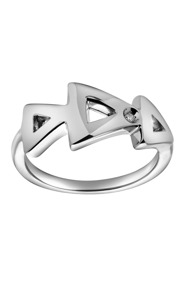 LuvMyJewelry Jolie Sterling Silver 0.01 Ct Diamond Geometric Ring, Main, color, 925 Sterling Silver