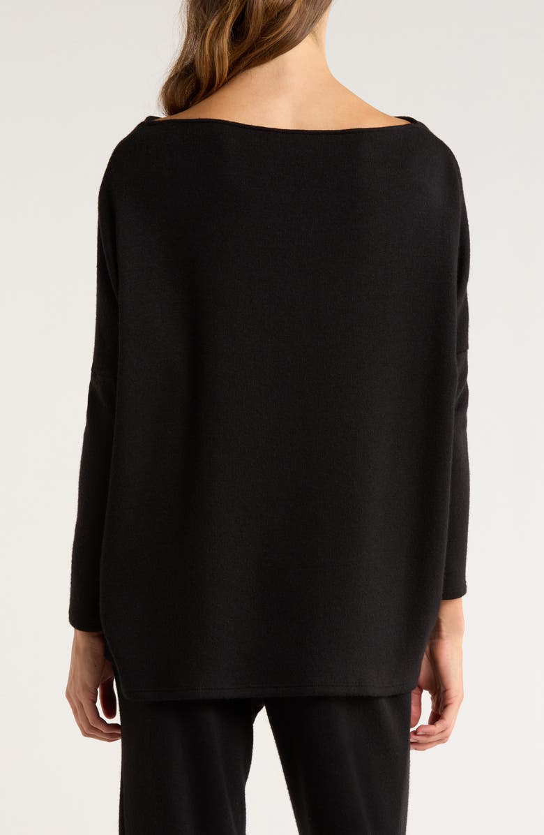 Natori Himalaya Bateau Neck Pajama Top, Alternate, color, Black