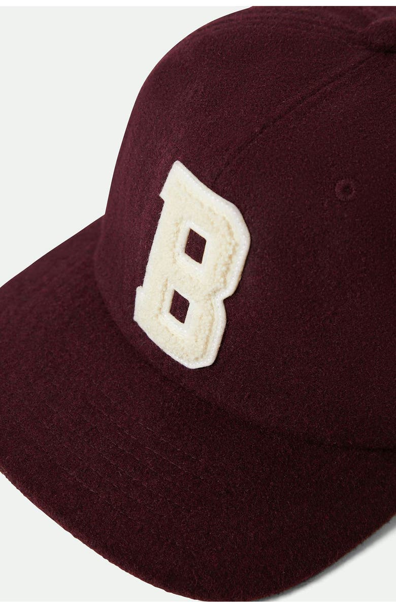 Brixton Big B MP Baseball Cap, Alternate, color, Port Textured Wool