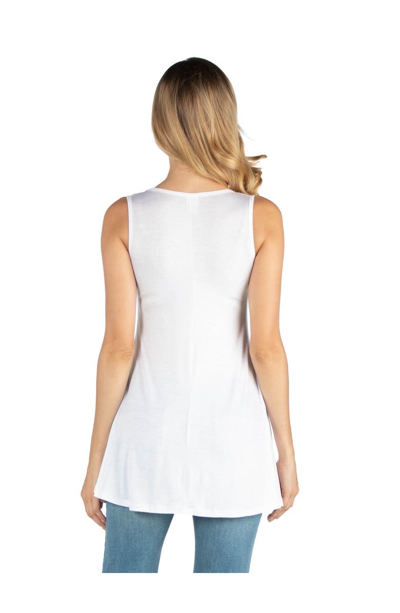 24seven Comfort Apparel Maternity Scoop Neck Sleeveless Tank Top, Alternate, color, White