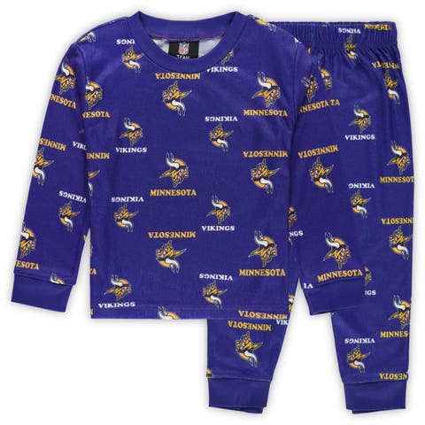 Toddler Outerstuff Purple Minnesota Vikings All-Over-Print Long Sleeve T-Shirt and Pants Sleep Set