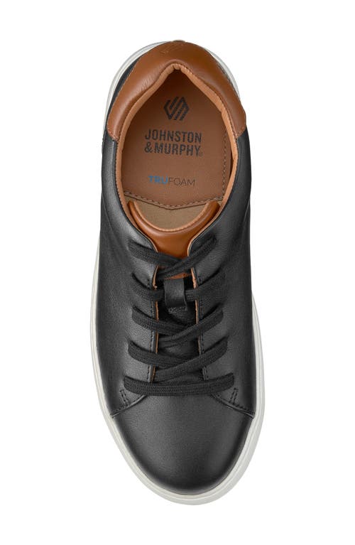 Johnston & Murphy Kids' Anders Sneaker In Black Full Grain