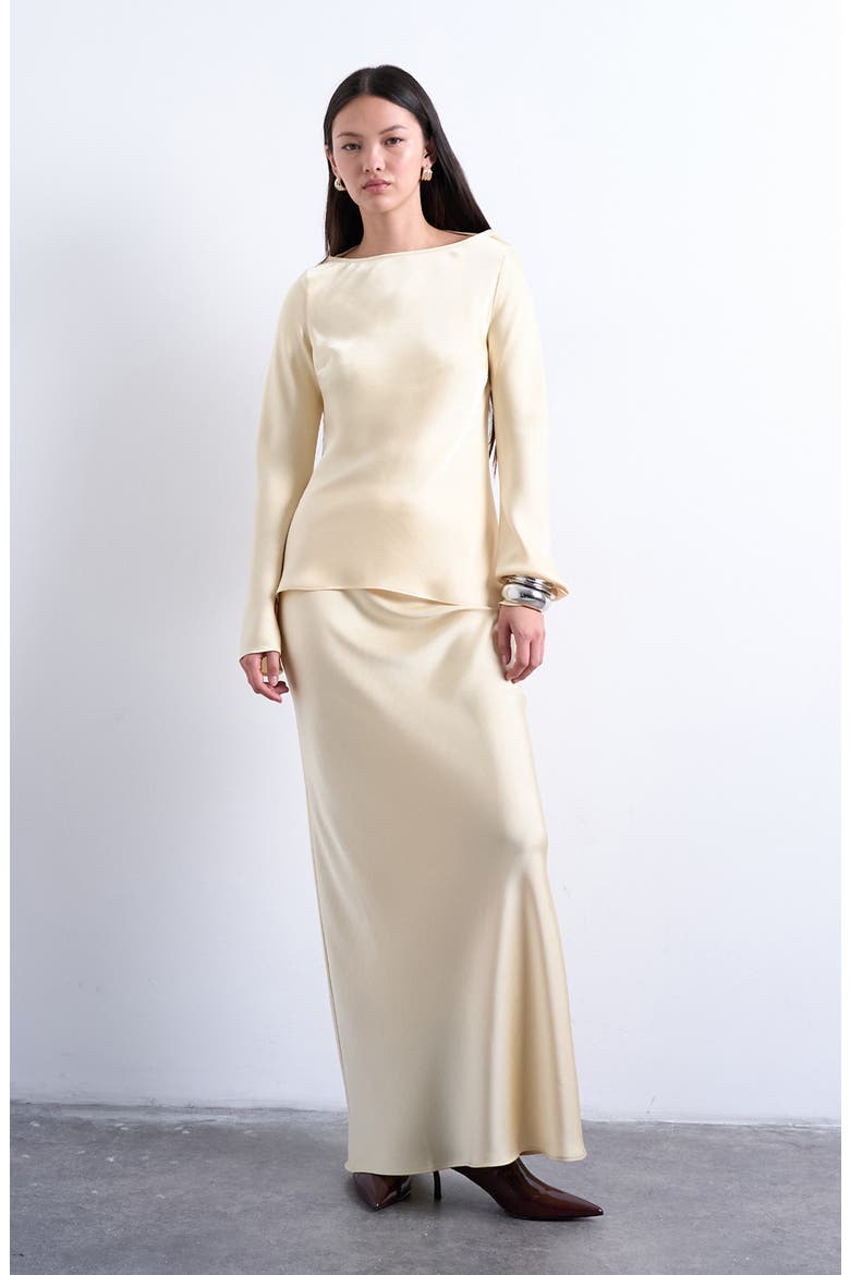 Satin Cowl Back Top, Alternate, color, BUTTERMILK