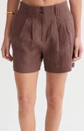 CRESCENT Pleated Linen Shorts