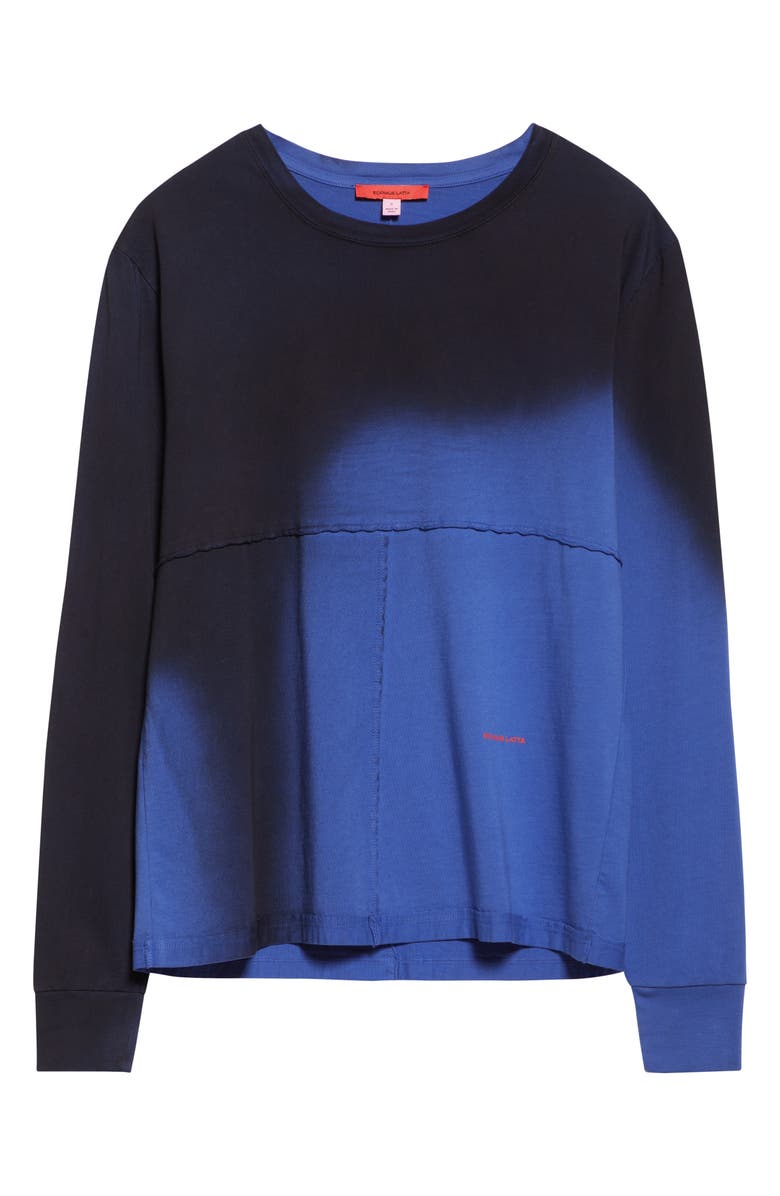 Eckhaus Latta Lapped Long Sleeve Cotton T-Shirt, Alternate, color, Shadow