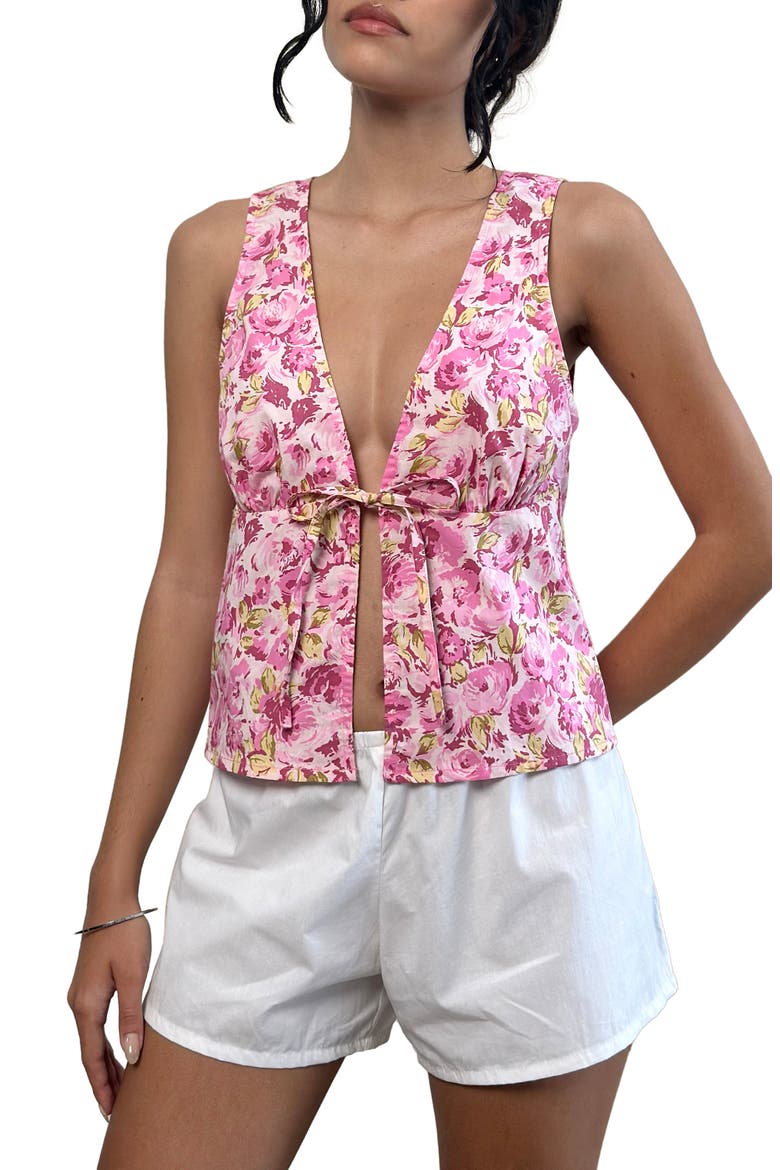 Leda Floral Tank, Main, color, BLOSSOM FLORAL PINK