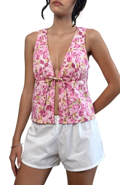 Motel Leda Floral Tank In Multi