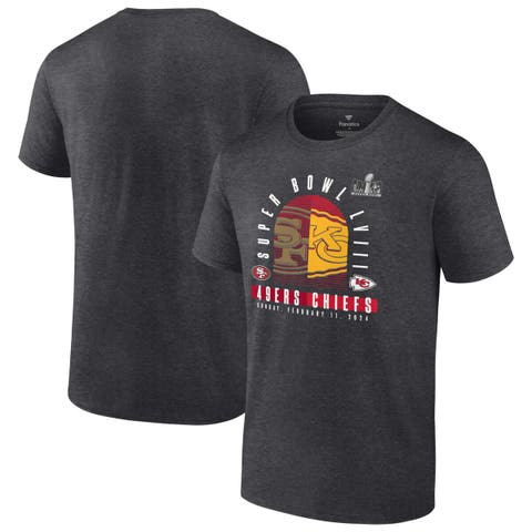 Men's Fanatics Branded Heather Charcoal Kansas City Chiefs vs. San Francisco 49ers Super Bowl LVIII Matchup Big & Tall T-Shirt
