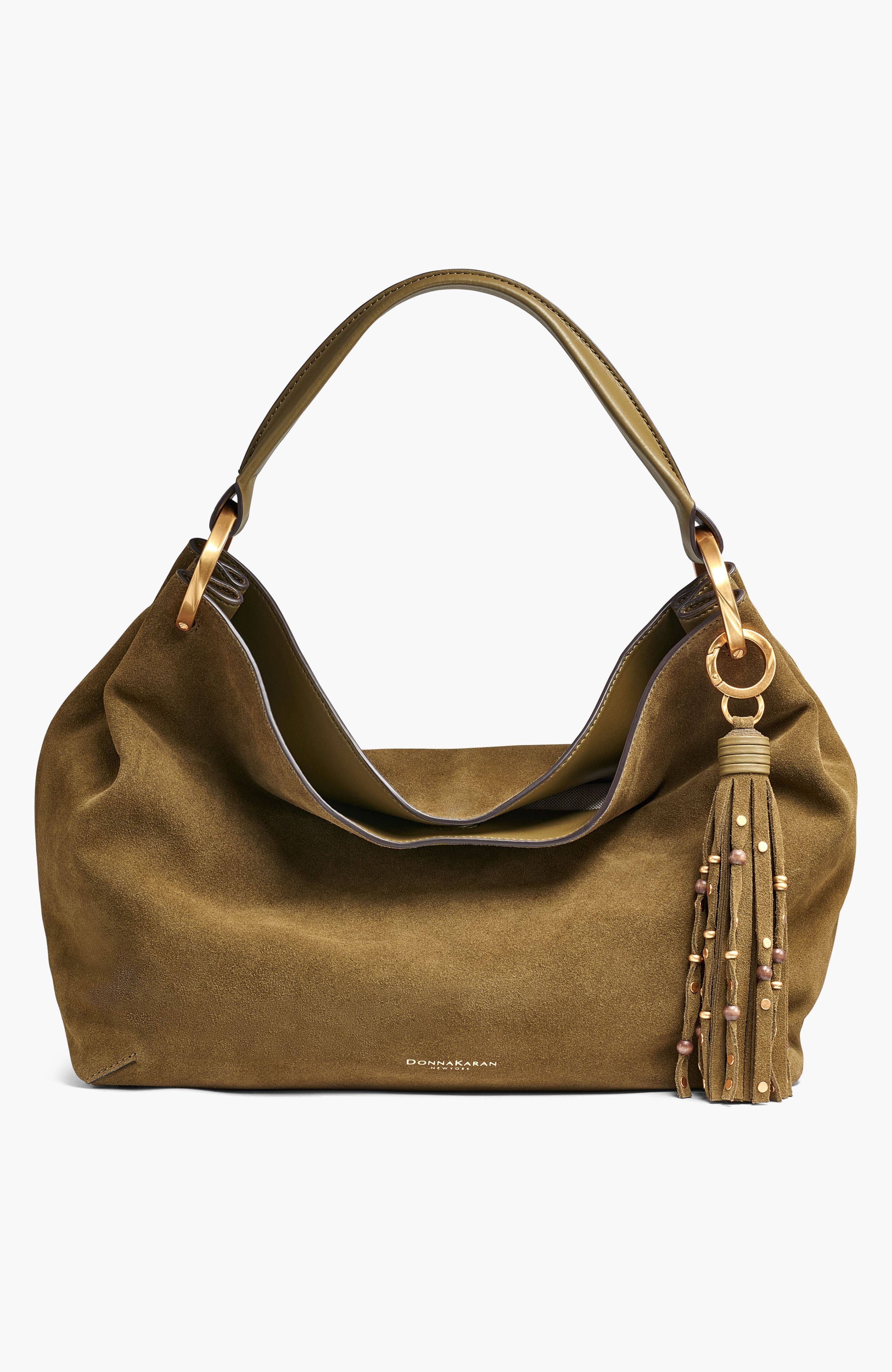 Donna Karan New York Glenwood Suede Shoulder, Main, color, 