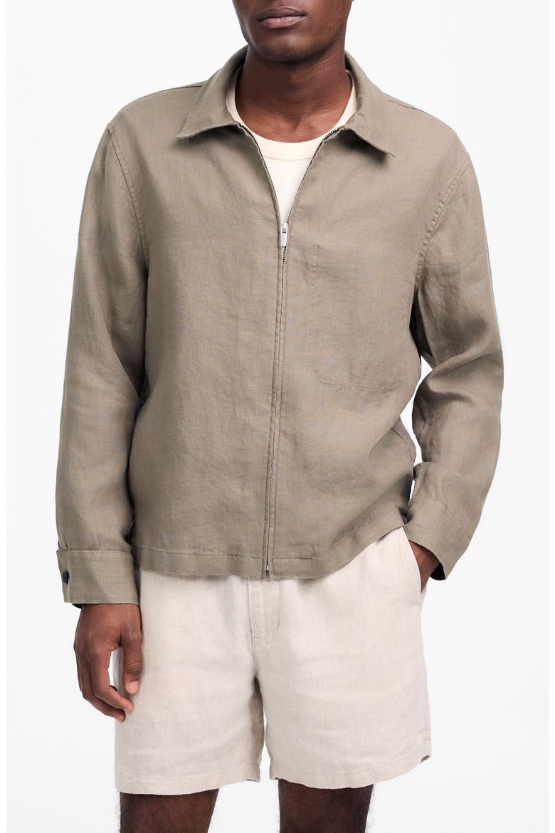 Linen Zip Front Shirt Jacket (Men) | Nordstrom