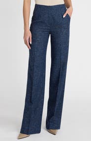 Santorelli Della Straight Leg Pants in Modern Donegal Fabric