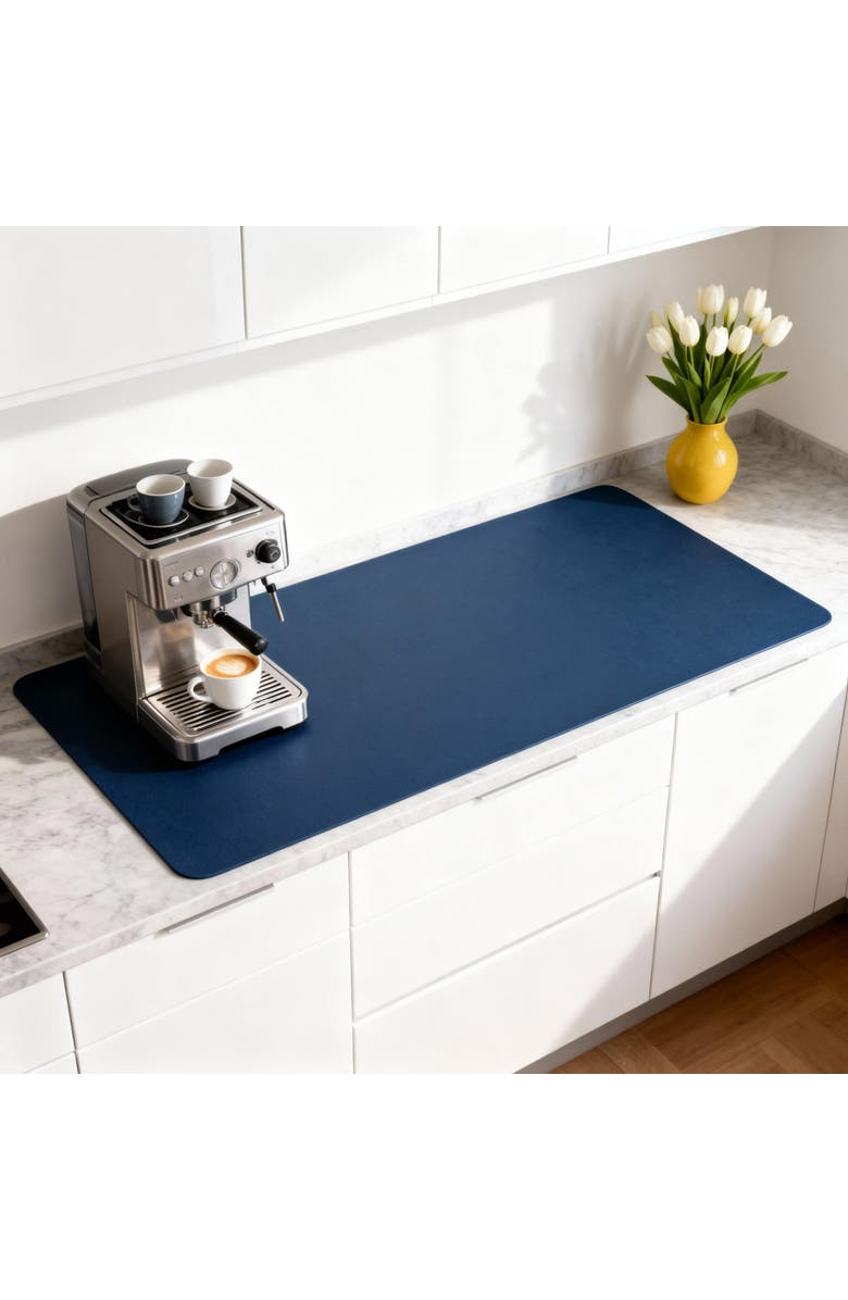 STRABELLA Large Navy Dish Drying Mat, Alternate, color, Multicolored